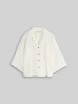 TOM TAILOR Damen Oversize Musselin Bluse aus Baumwolle, weiß, Uni – Bild 1