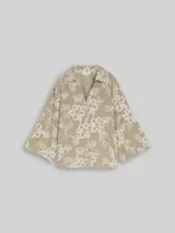 TOM TAILOR Damen Oversize Bluse mit Blumen-Stickereien, grün, Geblümt – Bild 1