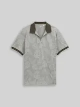 TOM TAILOR Herren Jacquard Poloshirt mit Muster, grün, Gemustert – Bild 1