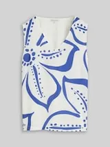 TOM TAILOR Damen Top mit Blumenmuster, weiß, Uni – Bild 1