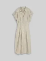 TOM TAILOR Damen Midi-Kleid mit Streifenmuster, grün, Gestreift – Bild 1