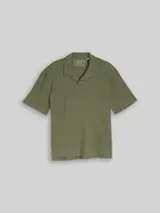 TOM TAILOR DENIM Herren Relaxed Fit Poloshirt mit Waffelstruktur, grün, Uni – Bild 1