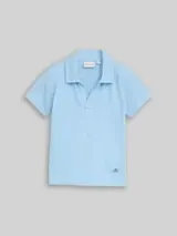TOM TAILOR Jungen Poloshirt mit Struktur, blau, Uni – Bild 1