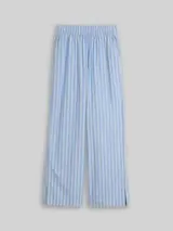 TOM TAILOR DENIM Damen Wide Leg Hose mit Streifenmuster, blau, Gestreift – Bild 1