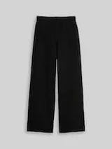 TOM TAILOR DENIM Damen Wide Leg Strickhose, schwarz, Uni – Bild 1