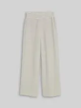 TOM TAILOR DENIM Damen Wide Leg Strickhose, weiß, Gestreift – Bild 1