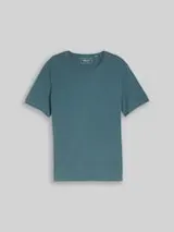 TOM TAILOR DENIM Herren T-Shirt im Used-Look, grün, Uni – Bild 1