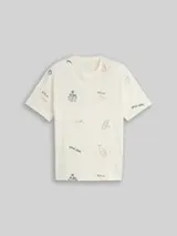TOM TAILOR DENIM Herren Relaxed Fit T-Shirt mit Allover-Print, weiß, Gemustert – Bild 1