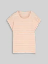 TOM TAILOR DENIM Damen T-Shirt mit Streifenmuster, orange, Gestreift – Bild 1