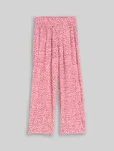 TOM TAILOR Mädchen Wide Leg Hose mit Struktur, orange, Geblümt – Bild 1