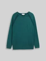 TOM TAILOR Herren Plus Size - Strickpullover aus Baumwolle, grün, Uni – Bild 1
