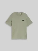 TOM TAILOR Herren Plus Size - T-Shirt aus Baumwolle mit Logo-Badge, grün, Uni – Bild 1