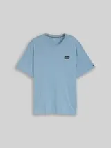 TOM TAILOR Herren Plus Size - T-Shirt aus Baumwolle mit Logo-Badge, blau, Uni – Bild 1