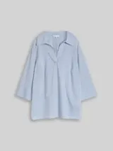 TOM TAILOR Damen Plus Size - Loose Fit Bluse mit Stickerei, blau, Gepunktet – Bild 1