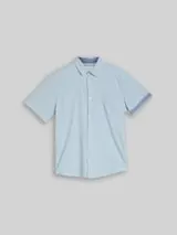 TOM TAILOR Herren Regular Fit Kurzarmhemd aus Baumwolle, blau, Gepunktet – Bild 1