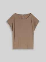 TOM TAILOR Damen Loose Fit T-Shirt, braun, Uni – Bild 1