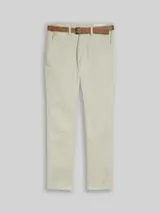 TOM TAILOR DENIM Herren TTSLIM Chino Hose mit Gürtel, grau, Uni – Bild 1
