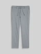 TOM TAILOR Herren Regular Tapered Chino Hose mit Kordelzug, blau, Meliert – Bild 1