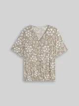TOM TAILOR Damen Plus Size - Bluse aus Viskose, beige, Geblümt – Bild 1