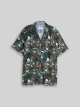 TOM TAILOR Herren Plus Size - Regular Fit Resort Kurzarmhemd aus Viskose, grün, Gemustert – Bild 1