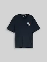 TOM TAILOR Herren Plus Size - T-Shirt mit Print, blau, Uni – Bild 1