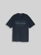 TOM TAILOR Herren Plus Size - Henley T-Shirt im Used-Look, blau, Uni – Bild 1