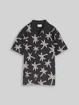 TOM TAILOR Jungen Poloshirt mit Palmen, grau, Palmenprint – Bild 1