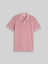 TOM TAILOR Herren Piqué Poloshirt mit Logo-Print, rosa, Uni – Bild 1