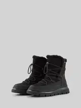 TOM TAILOR Damen Wasserfeste Schneestiefel mit Schnürung, schwarz, Uni – Bild 1
