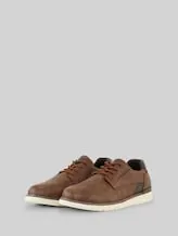 TOM TAILOR Herren Schnürschuhe aus strukturiertem Lederimitat, braun, Uni