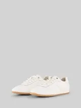 TOM TAILOR Damen Flache Sneaker aus Lederimitat, weiß, Uni – Bild 1