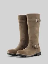 TOM TAILOR Damen Stiefel mit Schnallen-Detail, beige, Uni – Bild 1