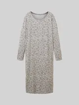 TOM TAILOR Damen Nachthemd mit Leo-Print, grau, Animalprint – Bild 1