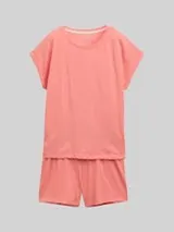 TOM TAILOR Damen Pyjama-Set mit Text-Print, rot, Print – Bild 1
