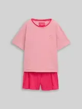 TOM TAILOR Damen Pyjama-Set mit Streifenmuster, rot, Gestreift – Bild 1