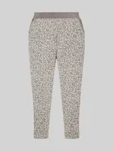 TOM TAILOR Damen Pyjama-Hose mit Leo-Print, grau, Animalprint – Bild 1