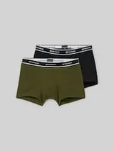 TOM TAILOR Herren Kurze Boxershorts im 2er-Pack, grün, Uni – Bild 1