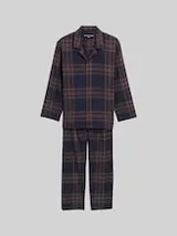 TOM TAILOR Herren Pyjama-Set mit Karomuster, braun, Kariert – Bild 1