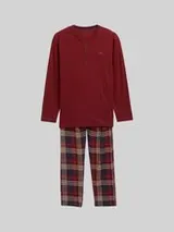 TOM TAILOR Herren Pyjama-Set mit Karomuster, rot, Kariert – Bild 1
