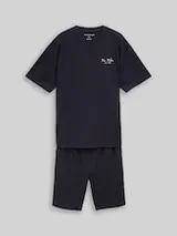 TOM TAILOR Herren Pyjama-Set, blau, Uni – Bild 1