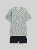 TOM TAILOR Herren Pyjama-Set mit Muster, grün, Meliert – Bild 1