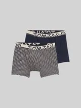 TOM TAILOR Herren Mittellange Boxershorts im 2er-Pack, blau, Print – Bild 1