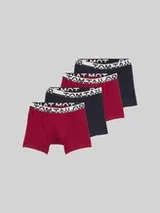 TOM TAILOR Herren Mittellange Boxershorts im 4er-Pack, rot, Uni – Bild 1
