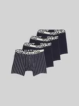 TOM TAILOR Herren Mittellange Boxershorts im 4er-Pack, blau, Gestreift – Bild 1