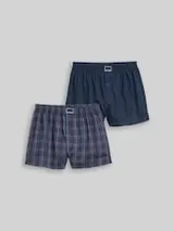 TOM TAILOR Herren Boxershorts mit Karomuster im 2er-Pack, blau, Kariert – Bild 1
