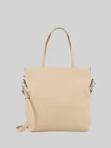 TOM TAILOR Damen TTROSA M Zip Shopper mit doppeltem Riemen, beige, Uni – Bild 1