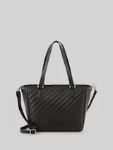 TOM TAILOR Damen TTMIRELA L Shopper mit Wattierung, schwarz, Uni – Bild 1