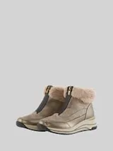 TOM TAILOR Damen Gefütterte Stiefeletten mit Block-Absatz, gold, Uni – Bild 1