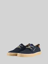 TOM TAILOR Herren Schnürschuhe mit Bastsohle, blau, Uni – Bild 1