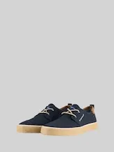 TOM TAILOR Herren Schnürschuhe mit Bastsohle, blau, Uni